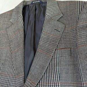 Burberrys Tweed Blazer English Woven Plaid Academia Preppy Old Money Lambs Wool